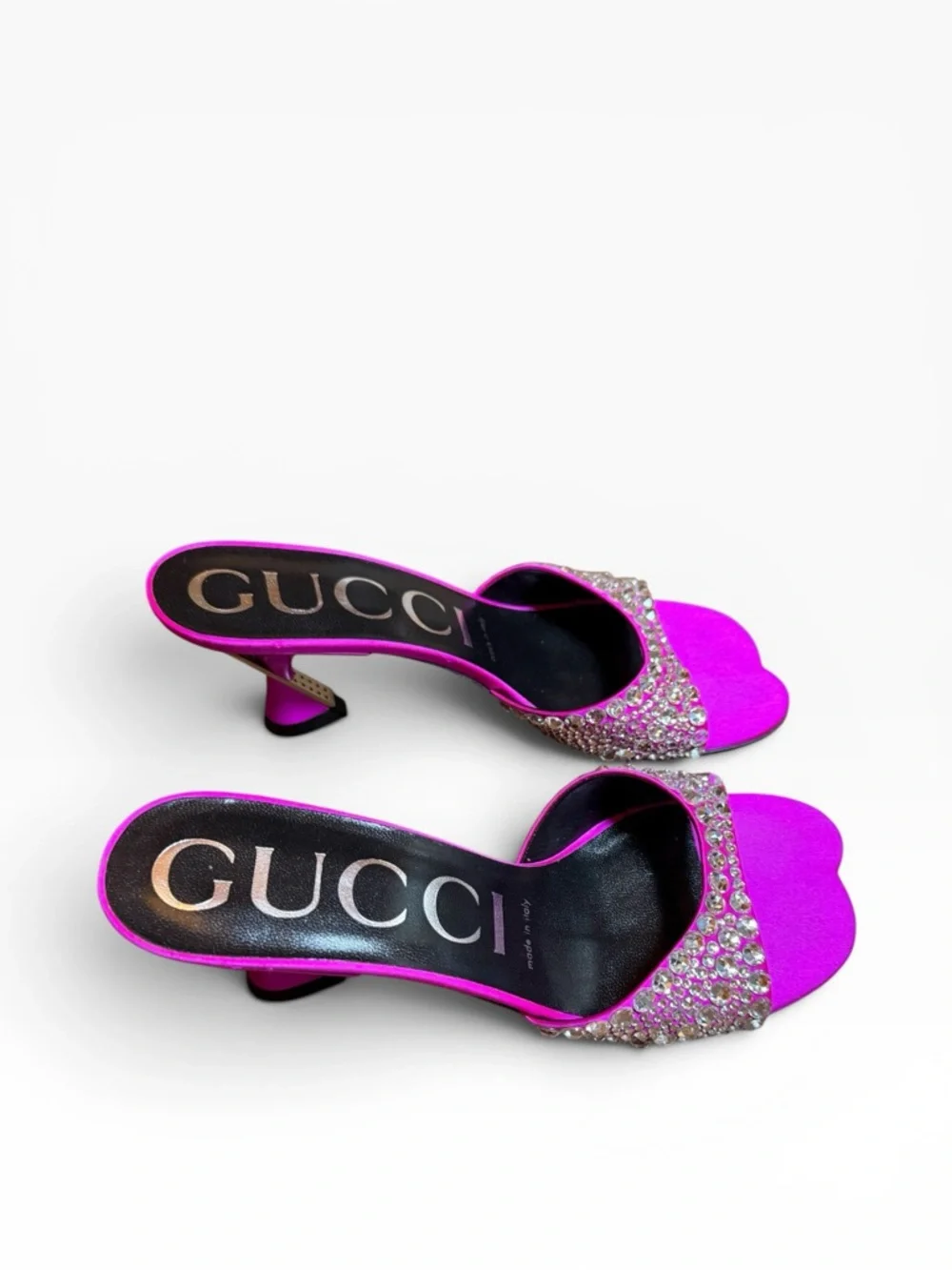 GUCCI Galactica Mules Fuchsia Crystal Embellished Sculptural Heel EU 36.5 US 6.5 - Picture 7 of 16